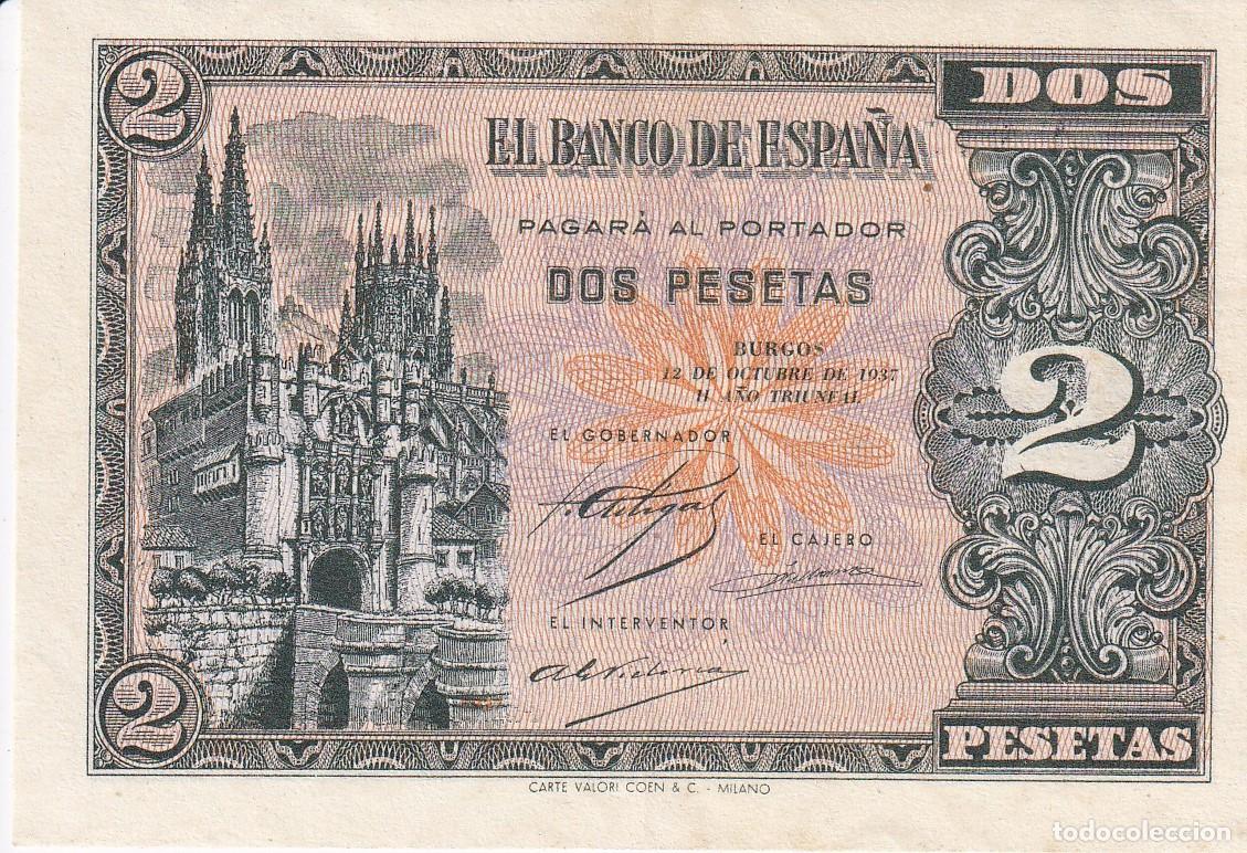 Billets espagnols: BILLETE DE BURGOS DE 2 PESETAS DEL 12 DE OCTUBRE DE 1937 DE LA SERIE A EN SC- (RARO)