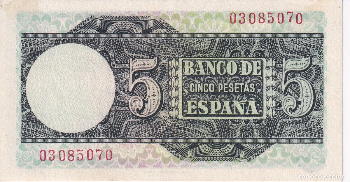 Billets espagnols: BILLETE DE 5 PESETAS DEL A&Ntilde;O 1948 DE ELCANO SIN SERIE CALIDAD EBC