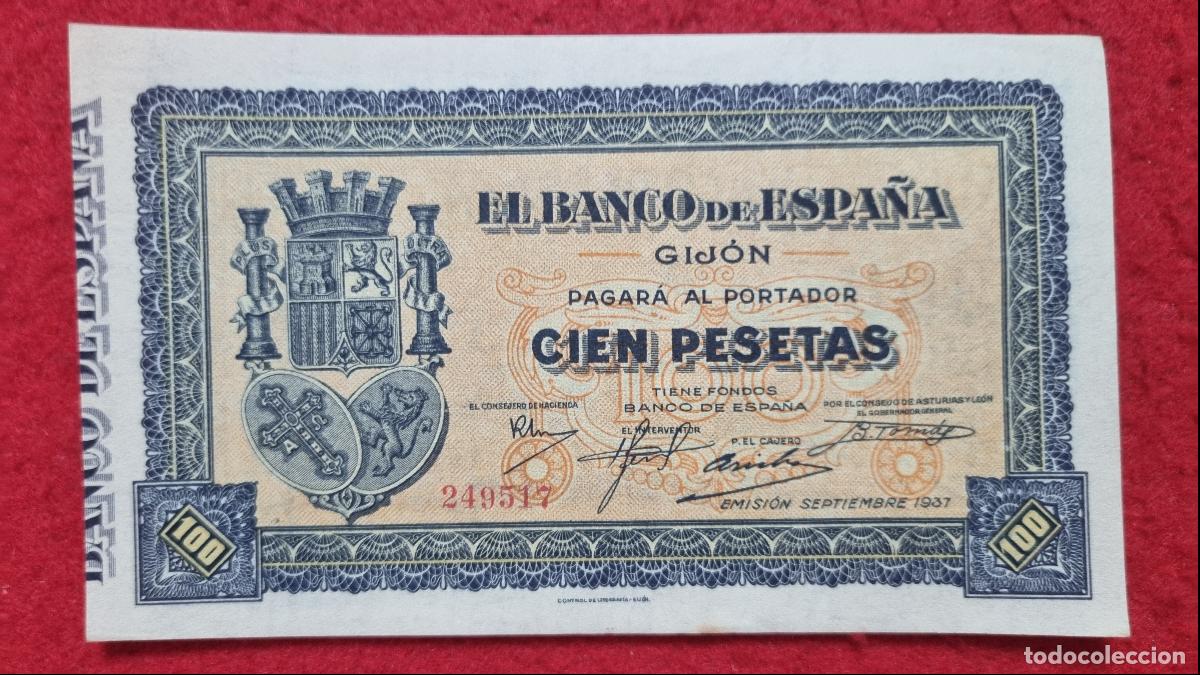 Billetes espa&ntilde;oles: BILLETE 100 PESETAS BANCO ESPA&Ntilde;A DE GIJON 1937 SIN CIRCULAR SIN SERIE ORIGINAL T517