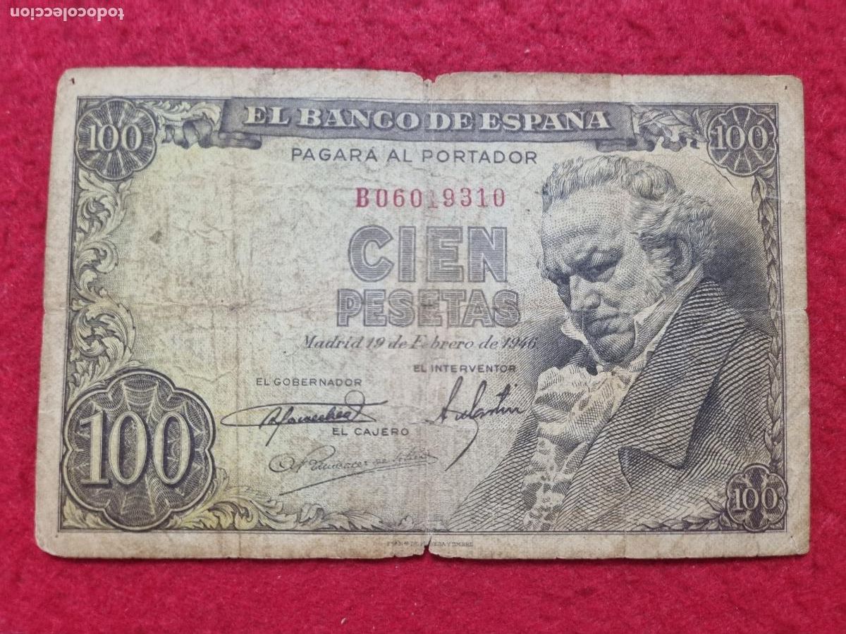 Billetes espa&ntilde;oles: BILLETE 100 PESETAS 1946 SERIE B BC- ORIGINAL T310
