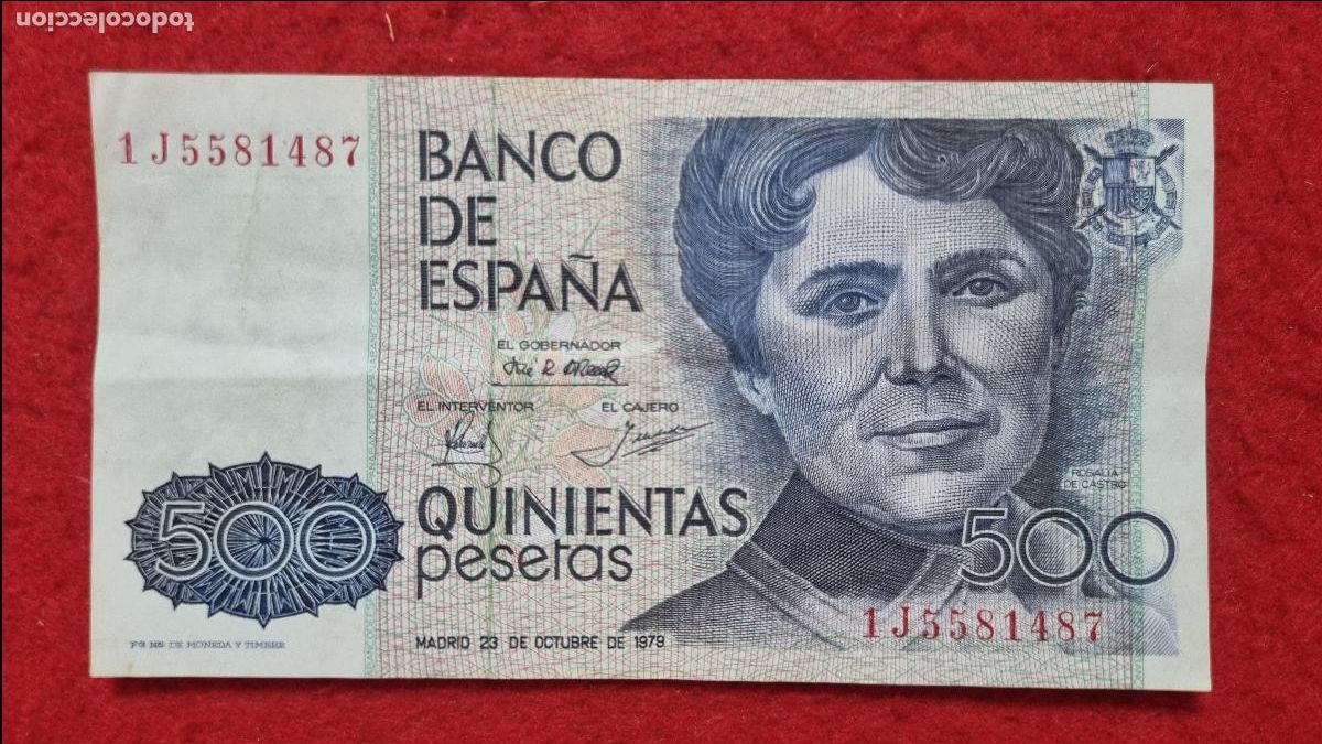 Billetes espa&ntilde;oles: BILLETE 500 PESETAS 1979 MBC SERIE 1J ORIGINAL T487