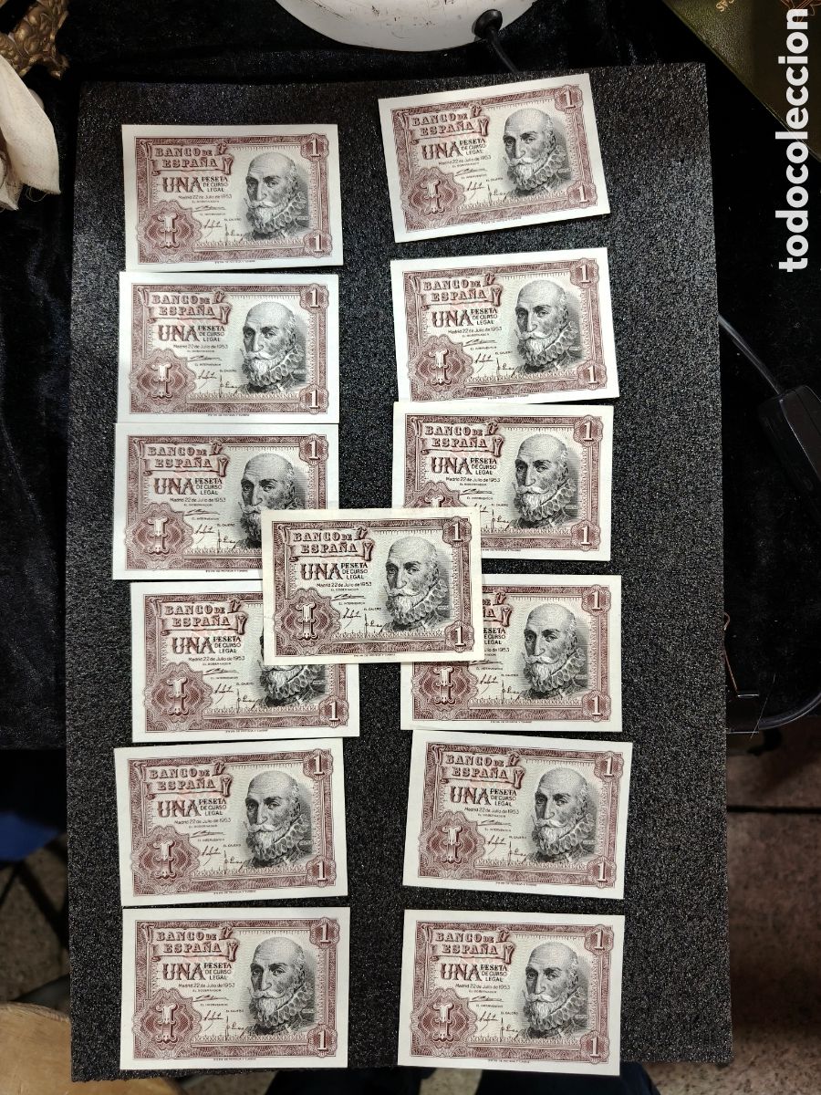Notas espanholas: Lote 13 billetes 1 peseta Marques de Santa Cruz Calidad SC