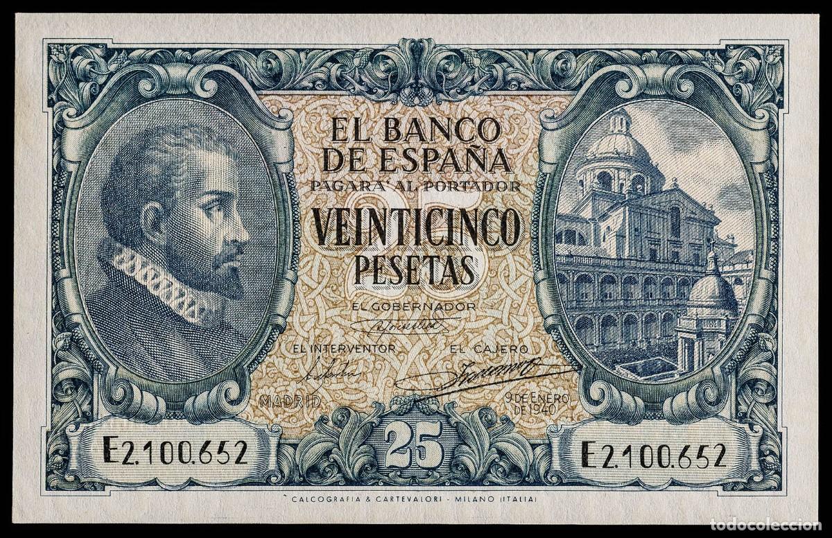 Billetes espa&ntilde;oles: 25 PESETAS 1940 SEROE E EBC+/S/C-