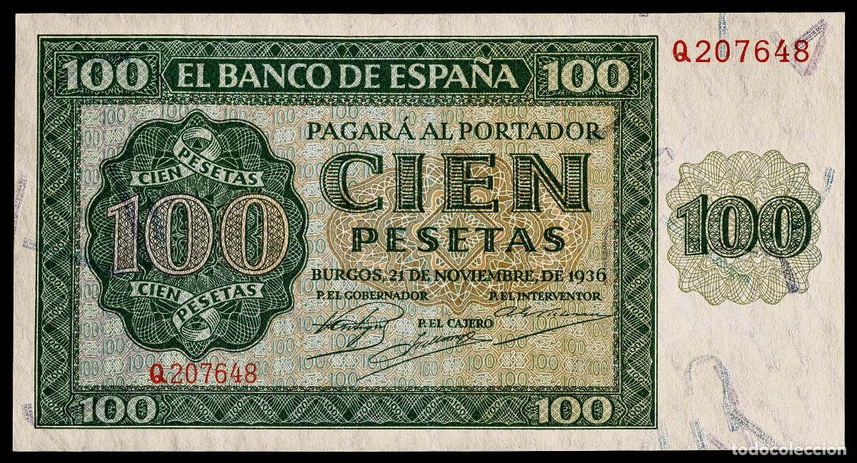 Billetes espa&ntilde;oles: 100 PESETAS 1936 SERIE Q EBC+/S/C-