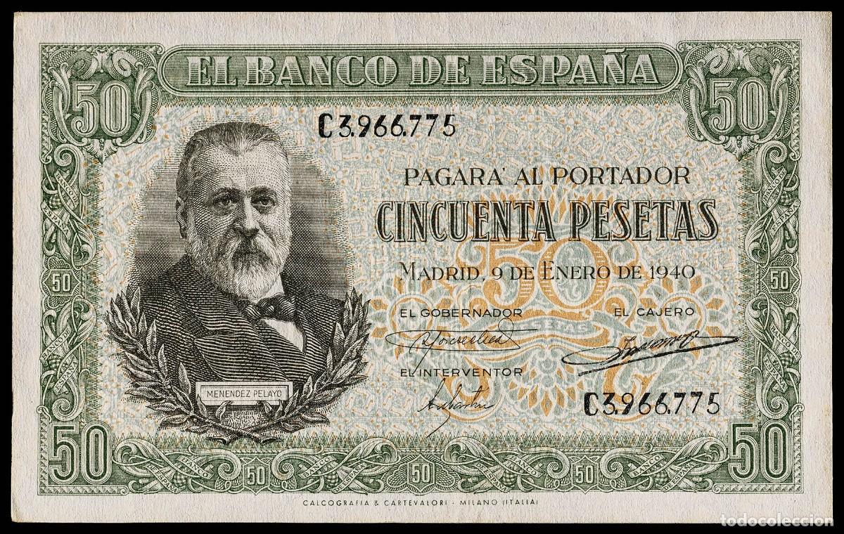 Billetes espa&ntilde;oles: 50 PESETAS 1940 SERIE C EBC/EBC+