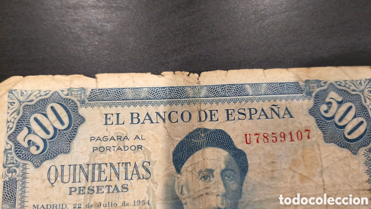 Billetes espa&ntilde;oles: QUINIENTAS PESETAS 1954 - Foto 2