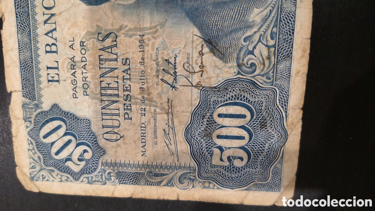 Billetes espa&ntilde;oles: QUINIENTAS PESETAS 1954 - Foto 4