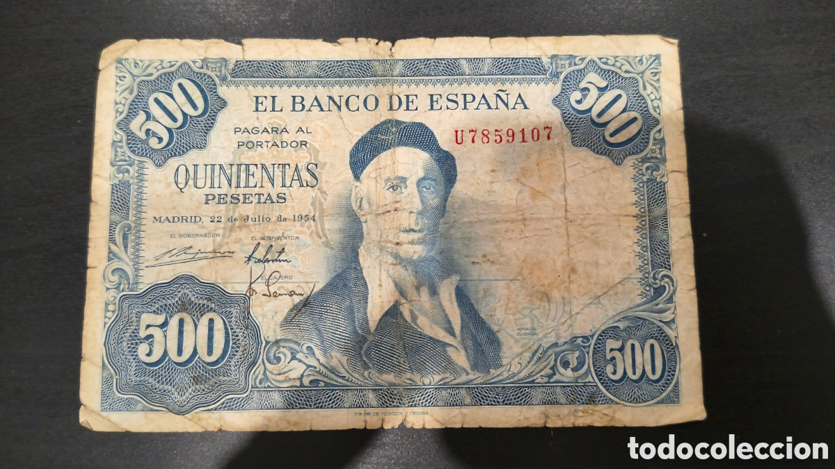 Billetes espa&ntilde;oles: QUINIENTAS PESETAS 1954 - Foto 1