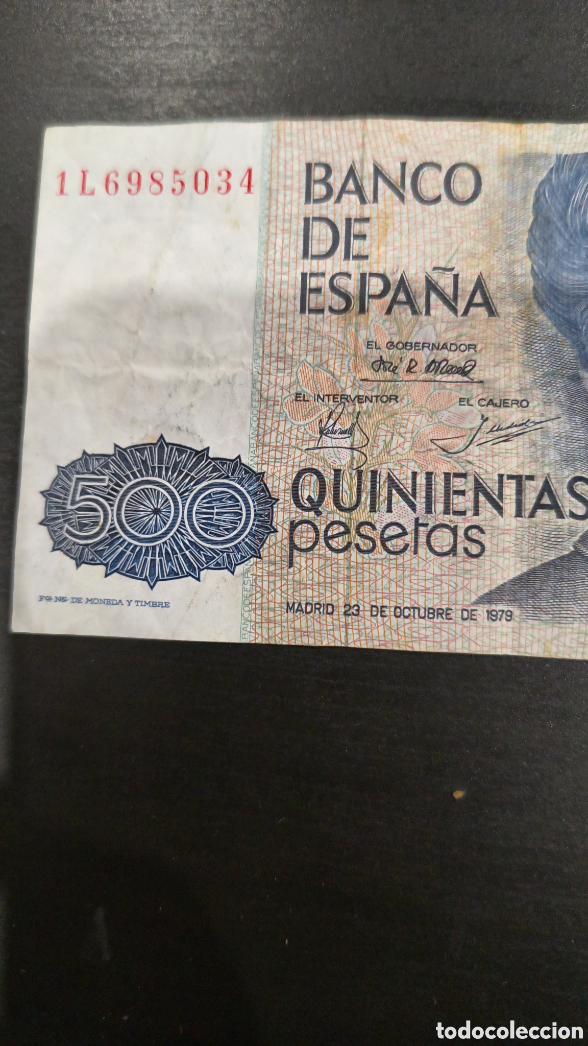 Billetes espa&ntilde;oles: QUINIENTAS PESETAS 1979. - Foto 3