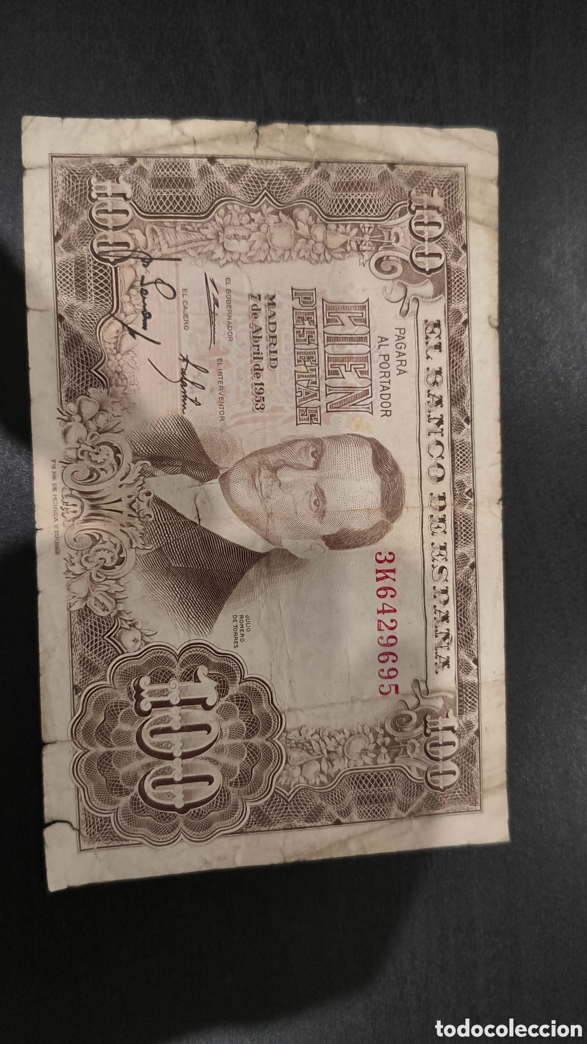 Billets espagnols: CIEN PESETAS 1953 EL BANCO DE ESPA&Ntilde;A