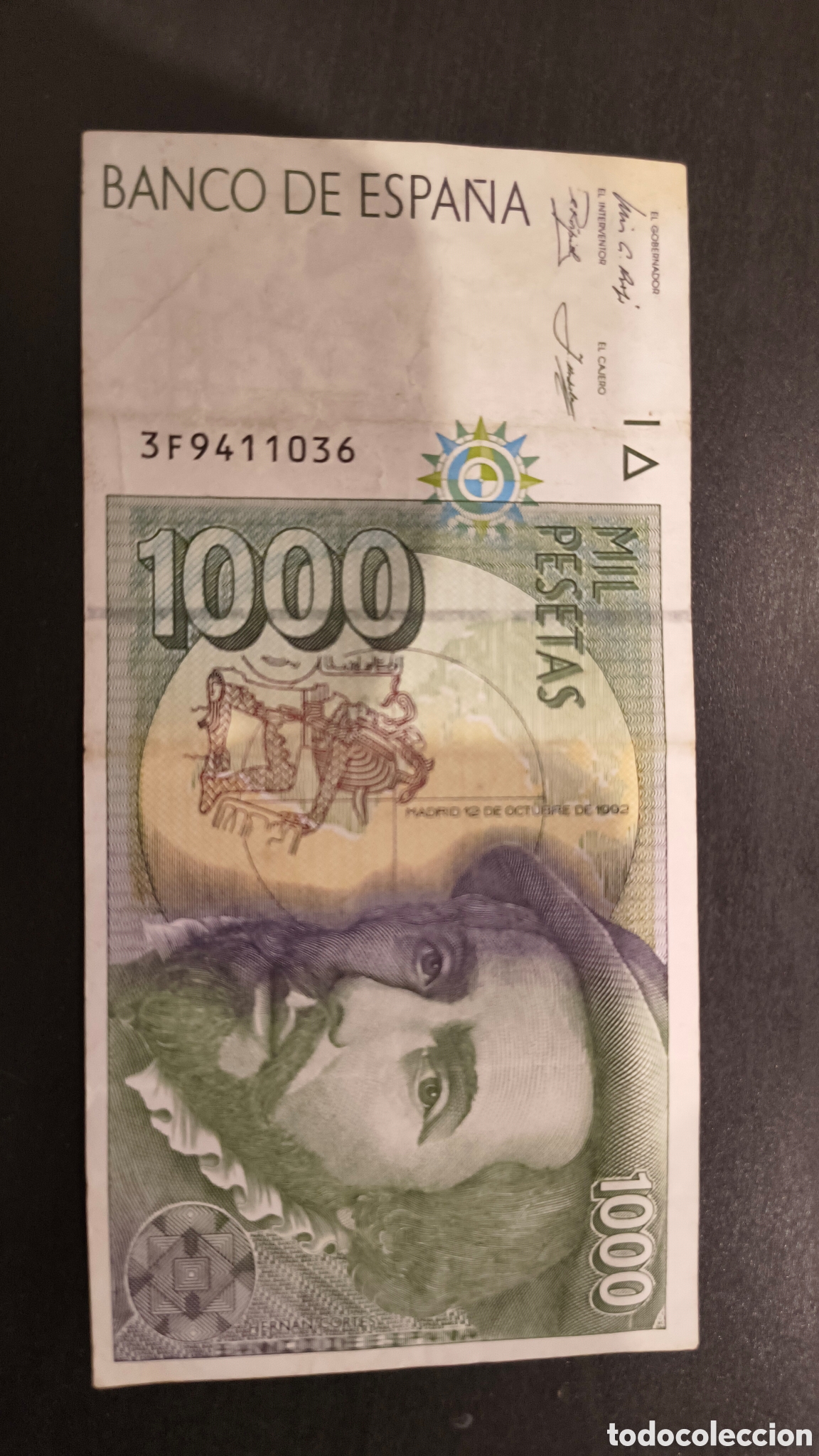 Notas espanholas: MIL PESETAS 1992 BANCO DE ESPA&Ntilde;A