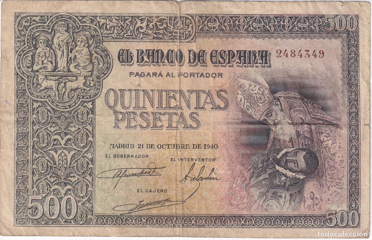 Billets espagnols: BILLETE DE 500 PESETAS DEL 21 DE OCTUBRE DEL A&Ntilde;O 1940 DEL CONDE DE ORGAZ (DIFICIL)