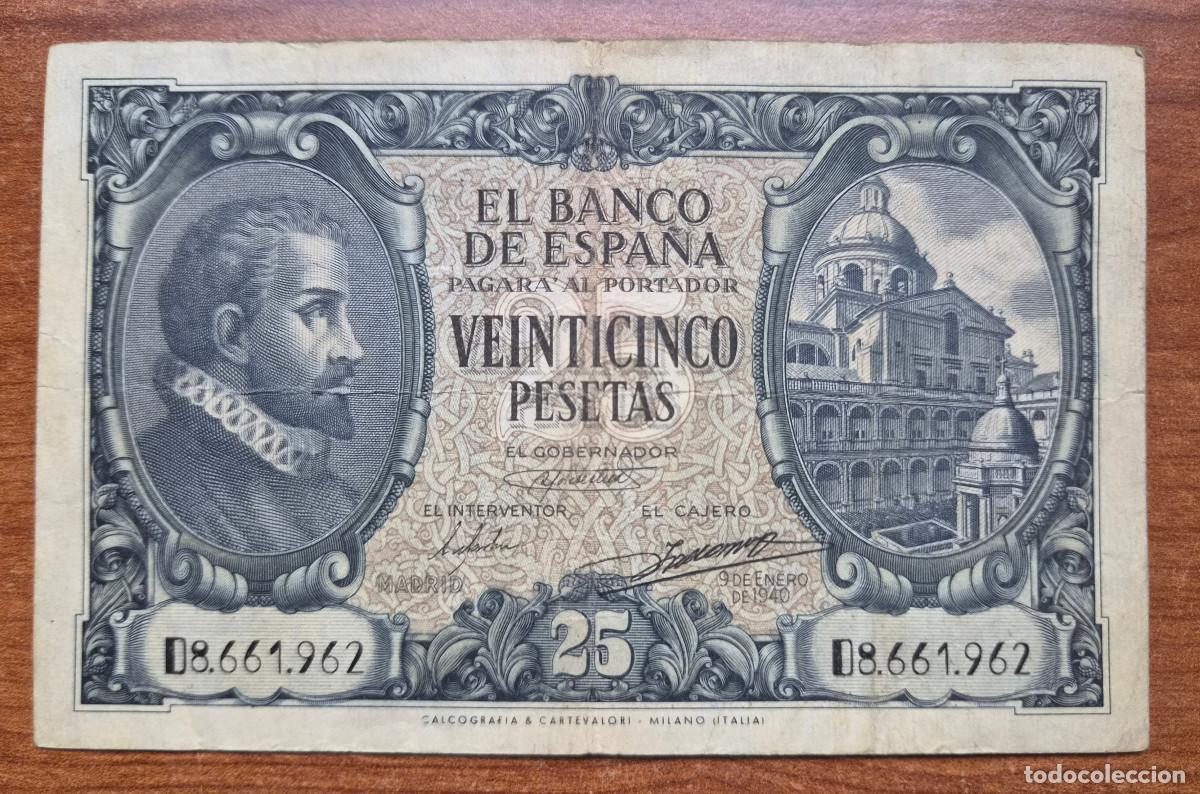 Billetes espa&ntilde;oles: ESPA&Ntilde;A. Billete 25 pesetas 1940 Serie A. Bonito
