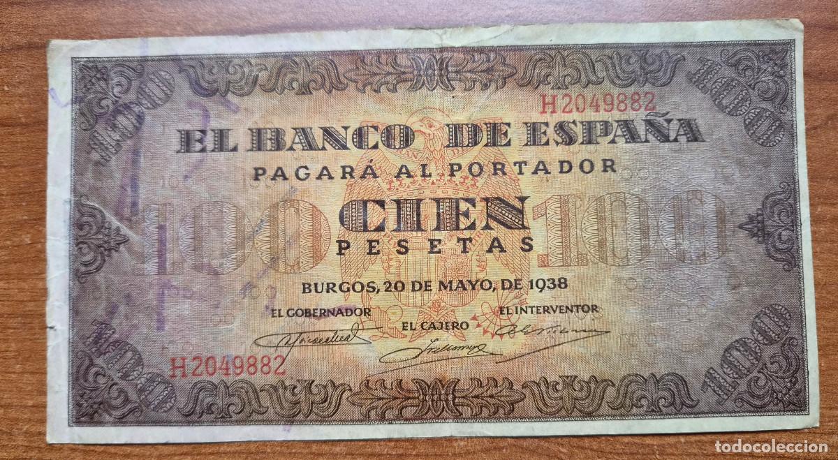 Billetes espa&ntilde;oles: ESPA&Ntilde;A. BURGOS. 100 PESETAS 1938. Serie H