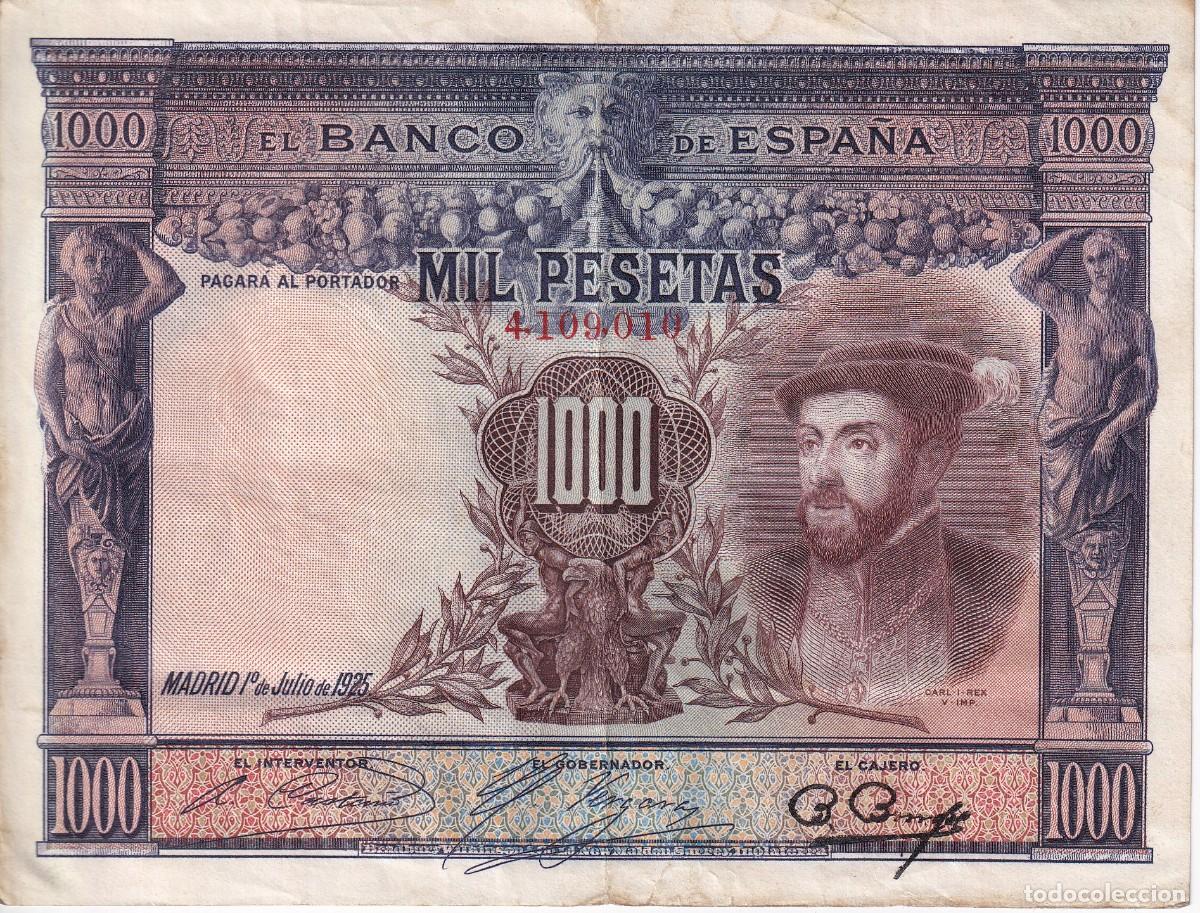 Spanish Banknotes: BILLETE DE ESPA&Ntilde;A DE 1000 PESETAS DEL A&Ntilde;O 1925 DEL REY CARLOS I EN BUENA CALIDAD
