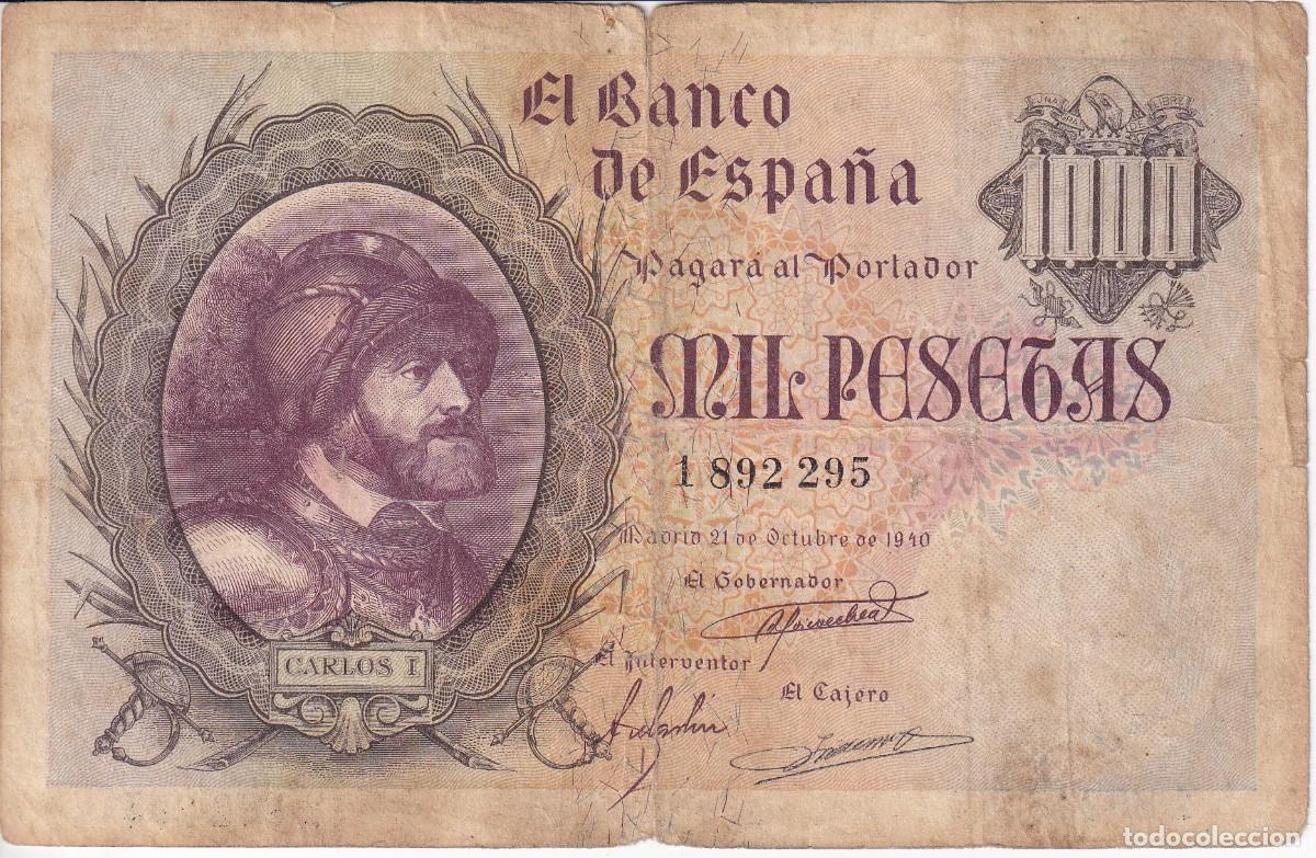 Billets espagnols: BILLETE DE 1000 PESETAS DEL A&Ntilde;O 1940 DE CARLOS I (RARO Y DIFICIL)