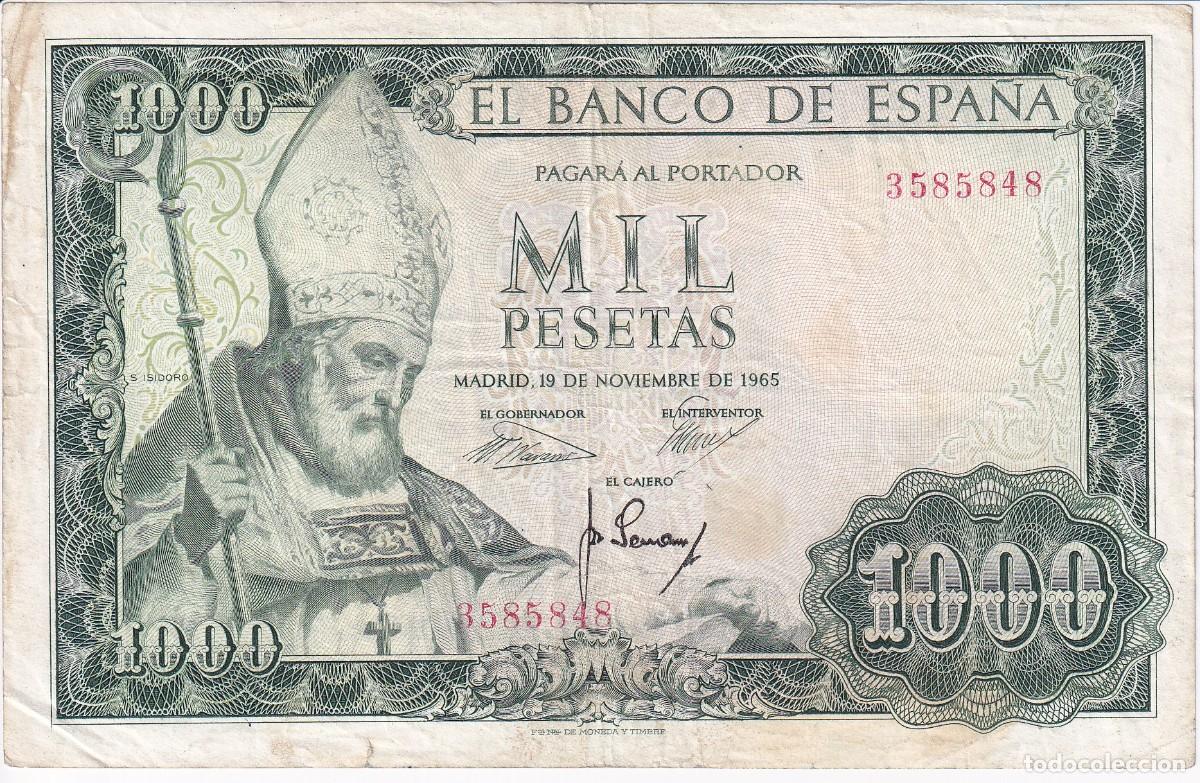 Billets espagnols: BILLETE DE 1000 PESETAS DEL A&Ntilde;O 1965 DE S. ISIDORO SIN SERIE