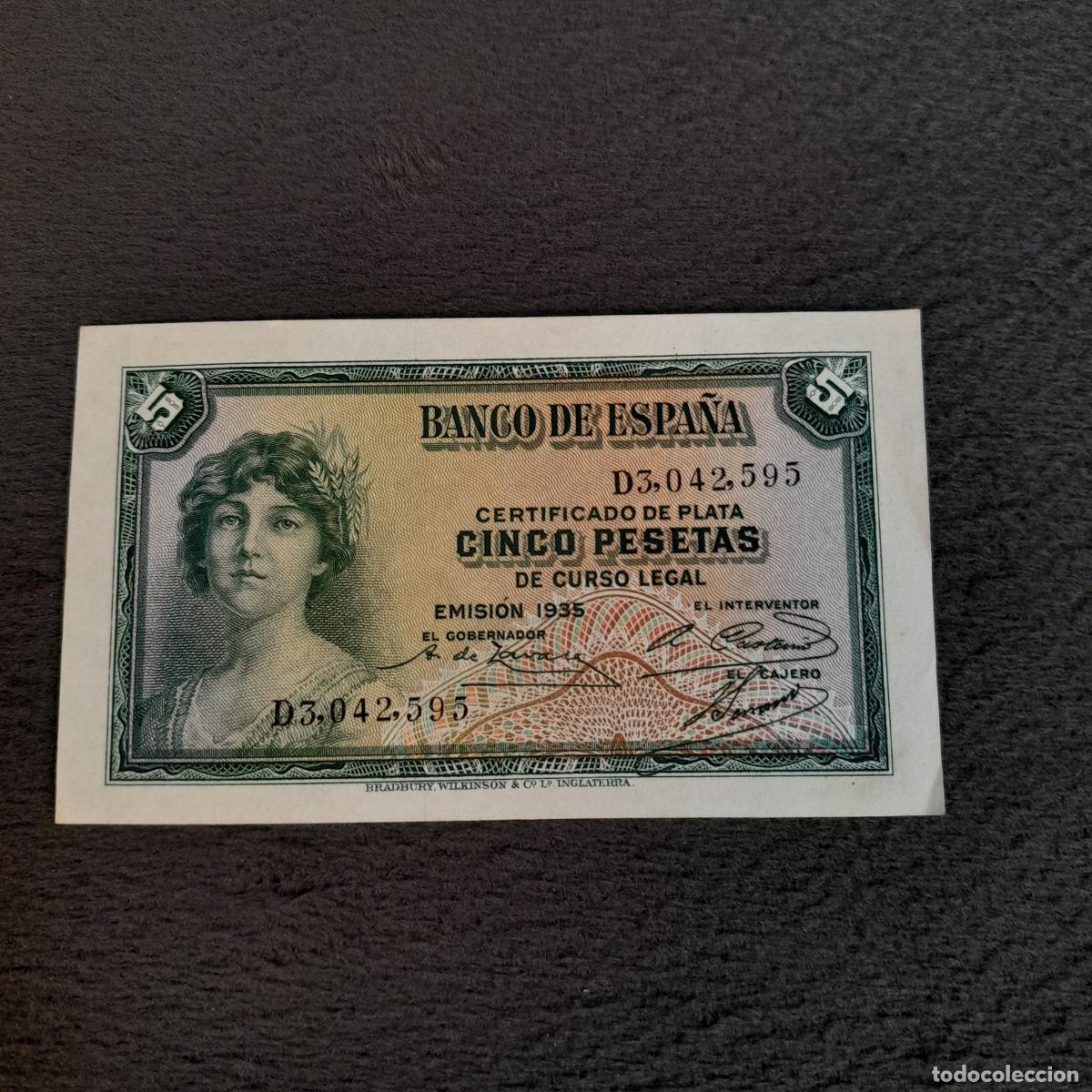 Billetes espa&ntilde;oles: BILL-246. BILLETE DE 5 PESETAS. BANCO DE ESPA&Ntilde;A. 1935