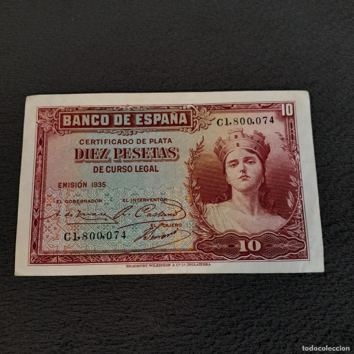 Billetes espa&ntilde;oles: BILL-248. BILLETE DE 10 PESETAS. BANCO DE ESPA&Ntilde;A. 1935