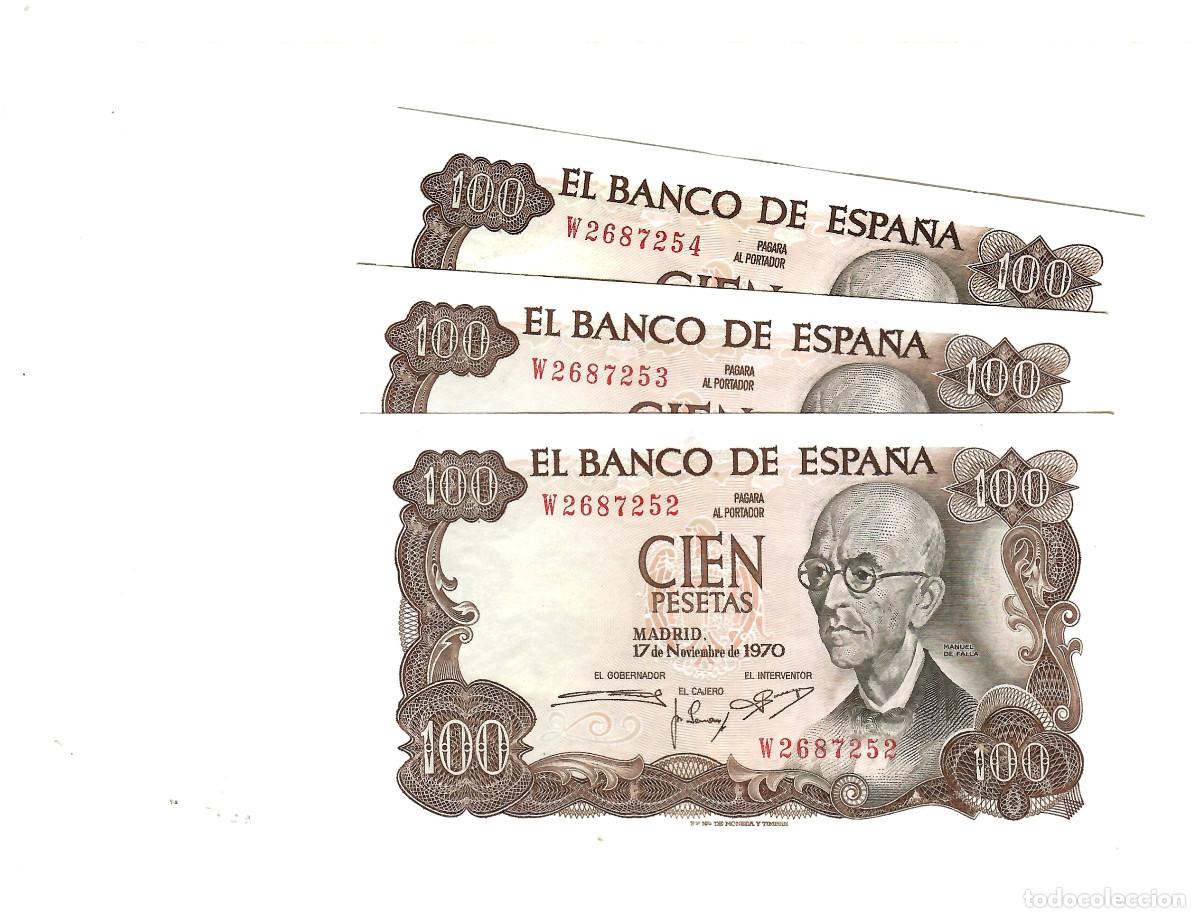 Spanish Banknotes: TRIO CORRELATIVO 100 PTS 1970