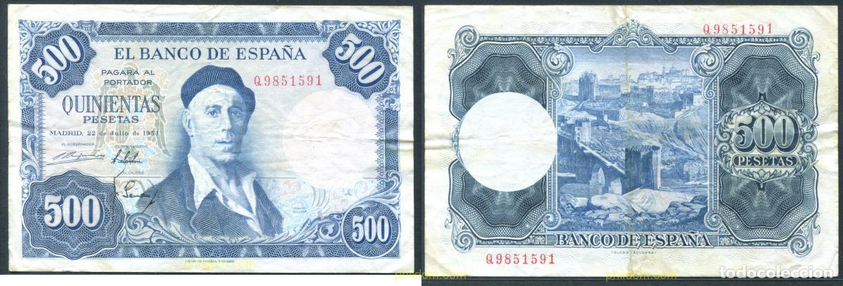 Billetes espa&ntilde;oles: 11339 ESPA&Ntilde;A 1954 500 PESETAS 1954 IGNACIO ZULOAGA