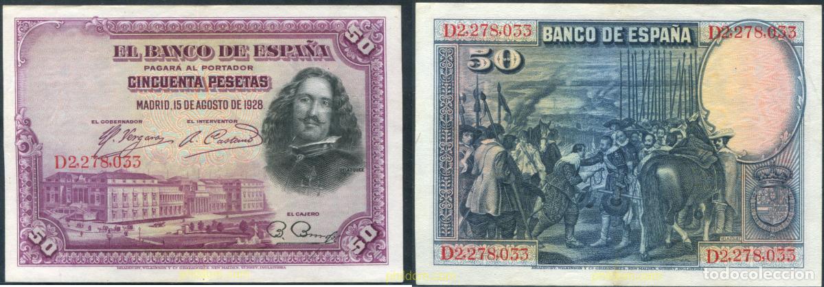 Billetes espa&ntilde;oles: 11337 ESPA&Ntilde;A 1928 50 PESETAS 1928 VELAZQUEZ.