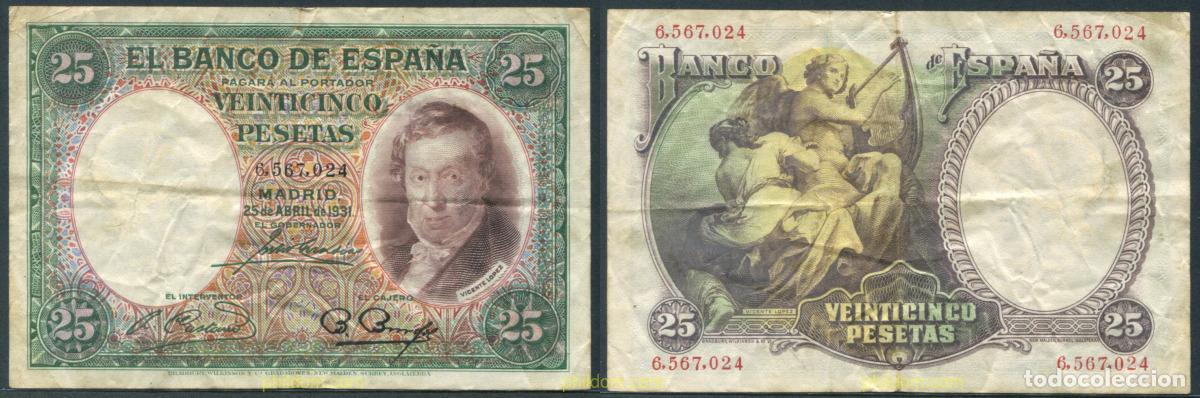 Billetes espa&ntilde;oles: 11355 ESPA&Ntilde;A 1931 25 PESETAS VICENTE LOPEZ 1931