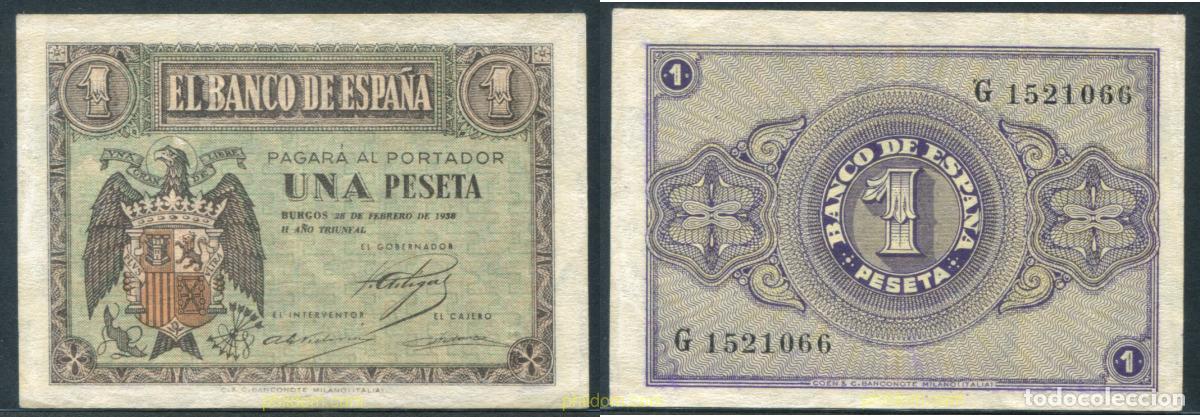 Billetes espa&ntilde;oles: 11351 ESPA&Ntilde;A 1938 1 Peseta Estado espa&ntilde;ol 28 de febrero 1938