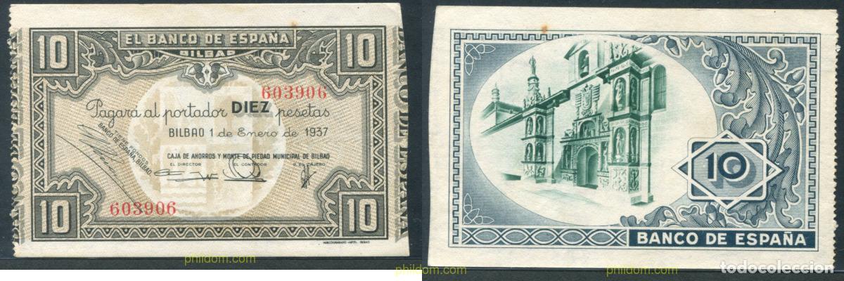 Billetes espa&ntilde;oles: 11347 ESPA&Ntilde;A 1937 BANCO DE ESPA&Ntilde;A (BILBAO) 10 Pesetas 1937