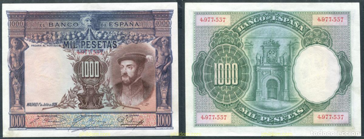 Billetes espa&ntilde;oles: 11356 ESPA&Ntilde;A 1925 1000 PESETAS ALFONSO XIII - CARLOS I 1925