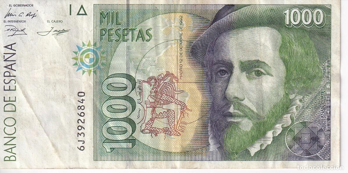 Spanish Banknotes: BILLETE DE 1000 PESETAS DEL A&Ntilde;O 1992 DE HERNAN CORTES SERIE 6J