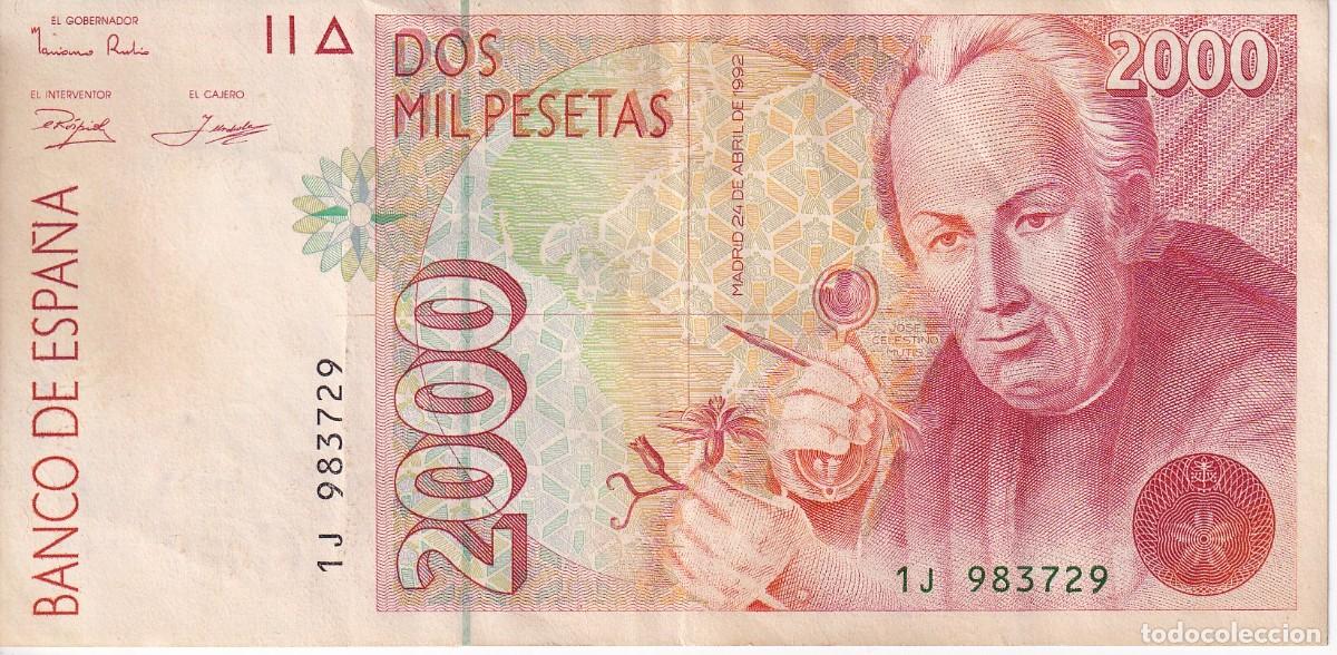 Banconote spagnole: BILLETE DE ESPA&Ntilde;A DE 2000 PTAS DEL 24/04/1992 SERIE 1J