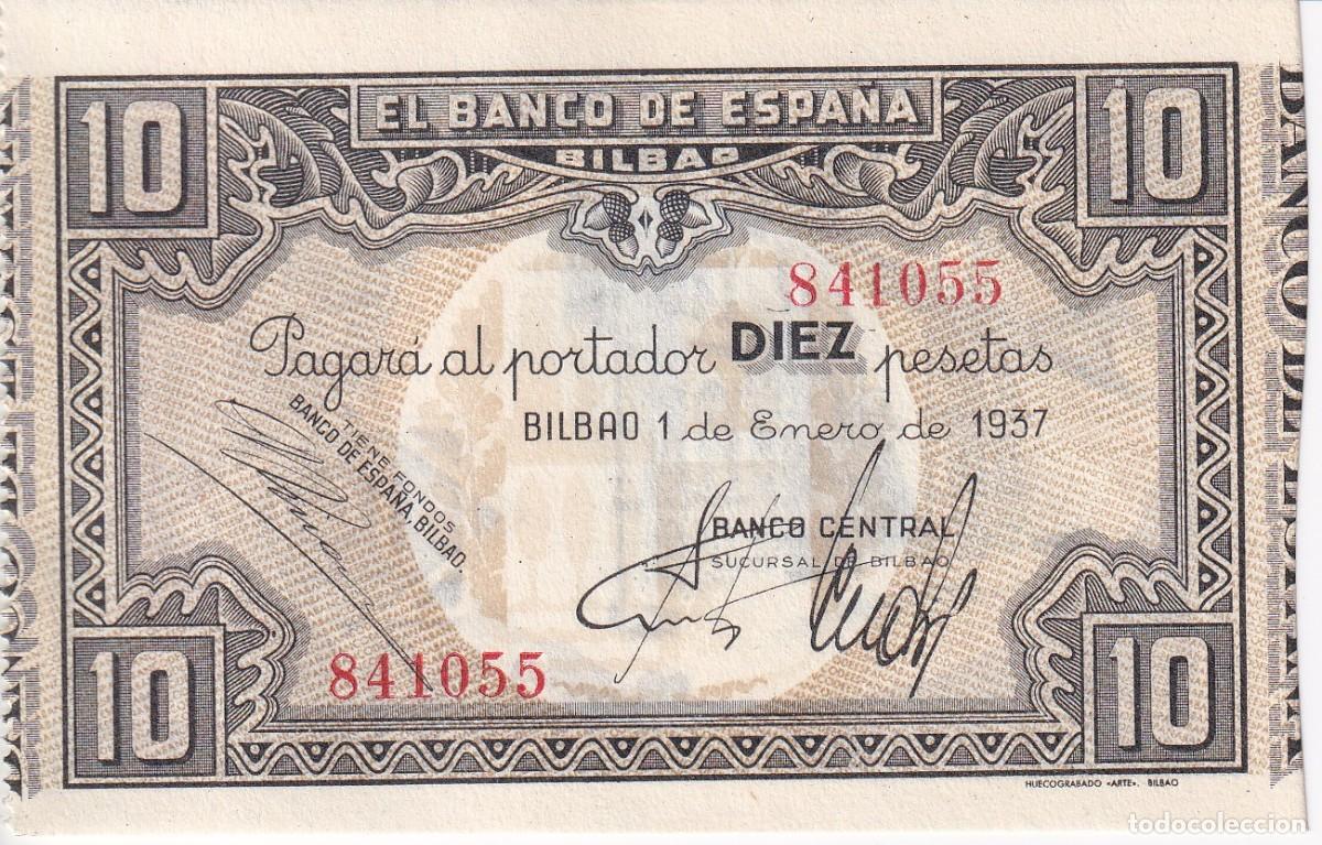 Spanish Banknotes: BILLETE DE 10 PESETAS DEL BANCO DE ESPA&Ntilde;A-BILBAO DEL A&Ntilde;O 1937 SIN CIRCULAR (SC) (BANCO CENTRAL)