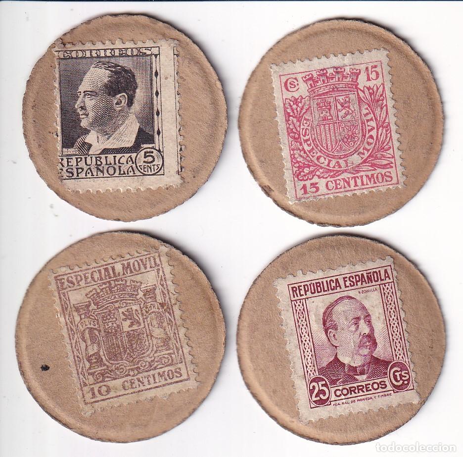 Notas espanholas: LOTE DE 4 SELLOS MONEDAS DE ESPA&Ntilde;A DE LA REPUBLICA ESPA&Ntilde;OLA