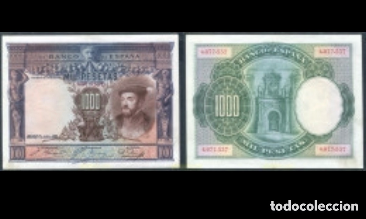 Billetes espa&ntilde;oles: 1000 pesetas de 1925 escaso sello seco