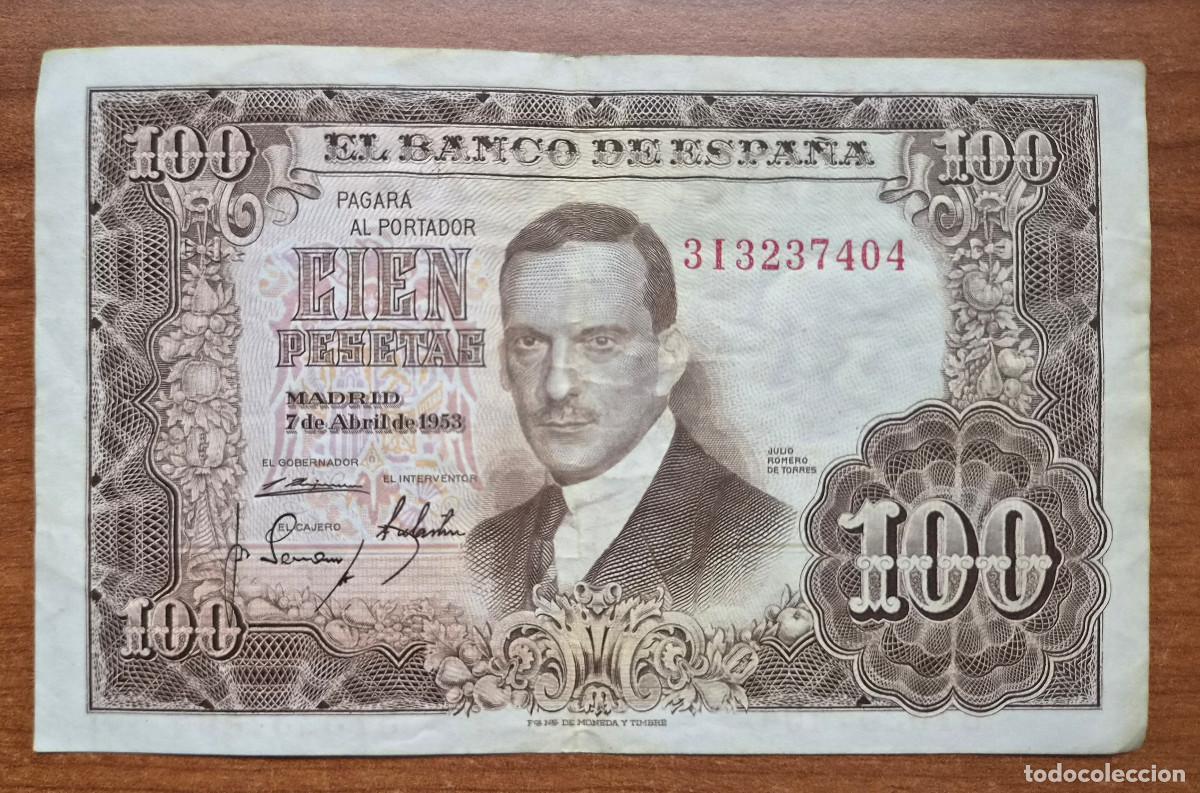 Billetes espa&ntilde;oles: ESPA&Ntilde;A. Billete 100 pesetas 1953. Serie 3I