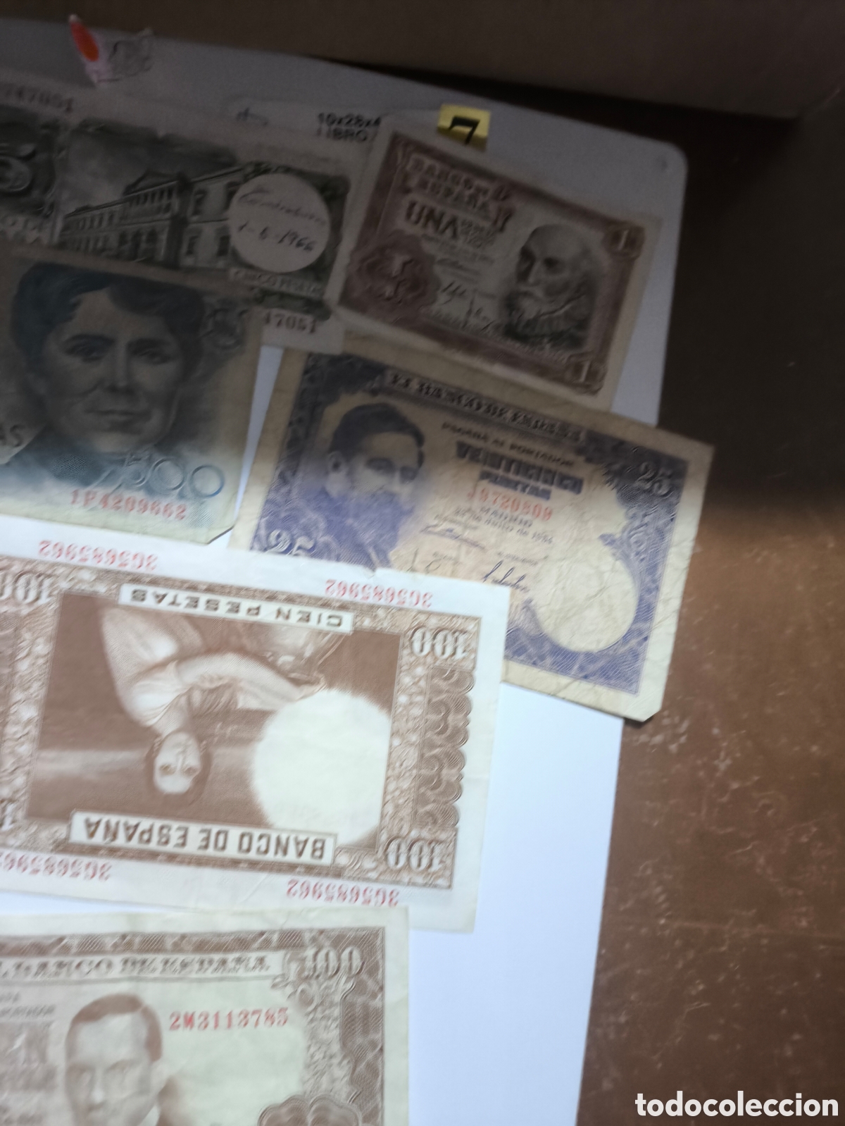 Billetes espa&ntilde;oles: Lote de 6 billetes del banco de Espa&ntilde;a