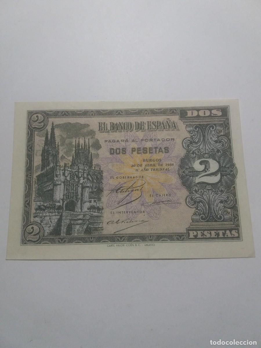 Billetes espa&ntilde;oles: Billete 2 Pesetas BANCO ESPA&Ntilde;A 20 Abril 1938
