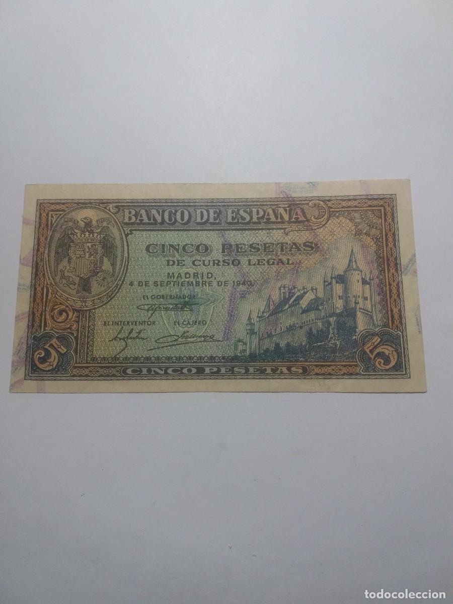 Billetes espa&ntilde;oles: Billete 5 Pesetas BANCO DE ESPA&Ntilde;A 4 Setiembre 1940