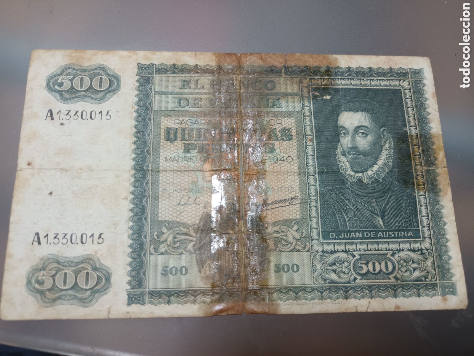Billetes espa&ntilde;oles: BILLETE DE 500 PESETAS DE 9 DE ENERO DE 1940 D. JUAN DE AUSTRIA