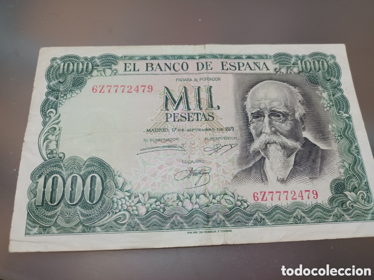 Billetes espa&ntilde;oles: BILLETE DE 1000 PESETAS DE 17 DE SEPTIEMBRE DE 1971 JOS&Eacute; ECHEGARAY