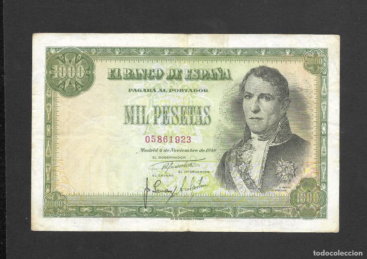 Billetes espa&ntilde;oles: 1000 PESETAS 1949 SIN SERIE MBC