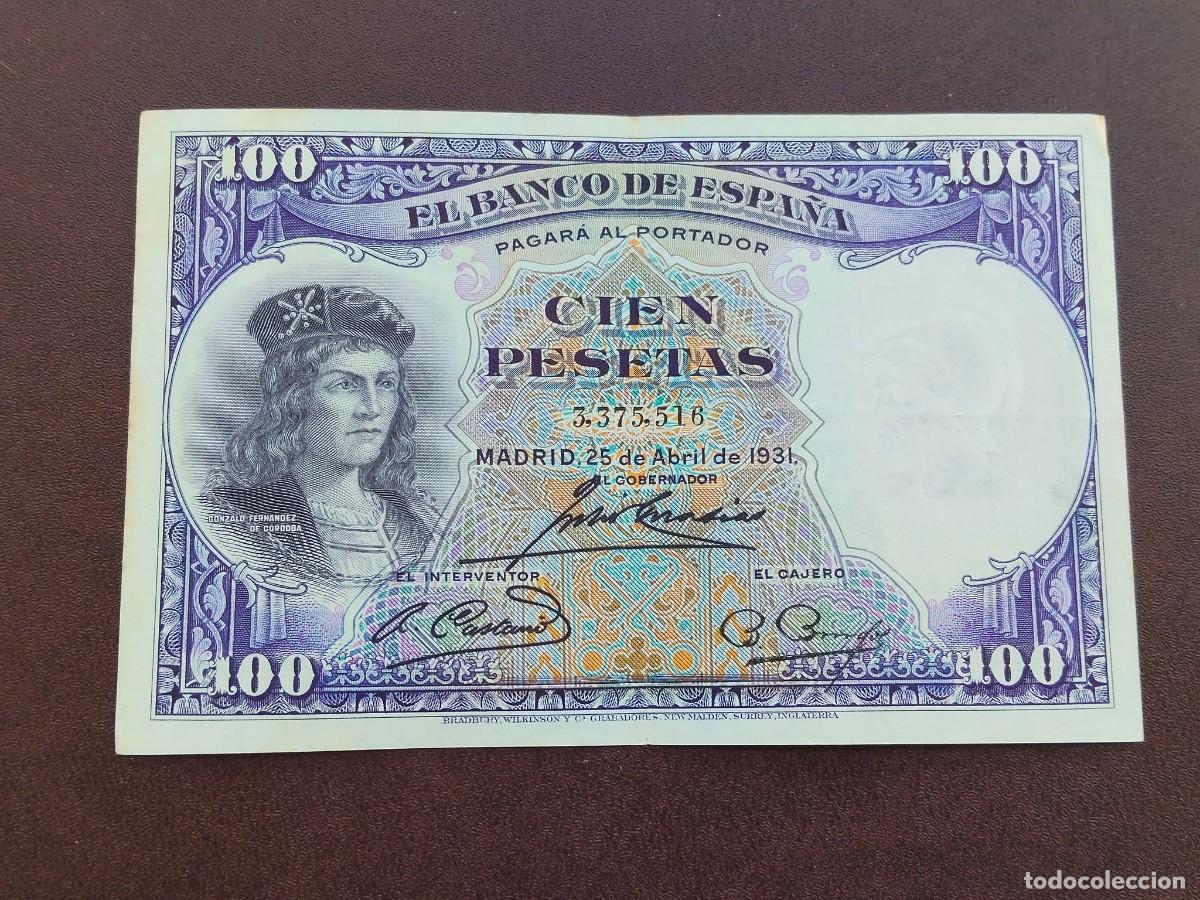Billetes espa&ntilde;oles: BILLETE DE 100 PESETAS DE G.FERNADEZ DE CORDOBA DEL A&Ntilde;O 1931.EN BUEN ESTADO. ORIGINAL%