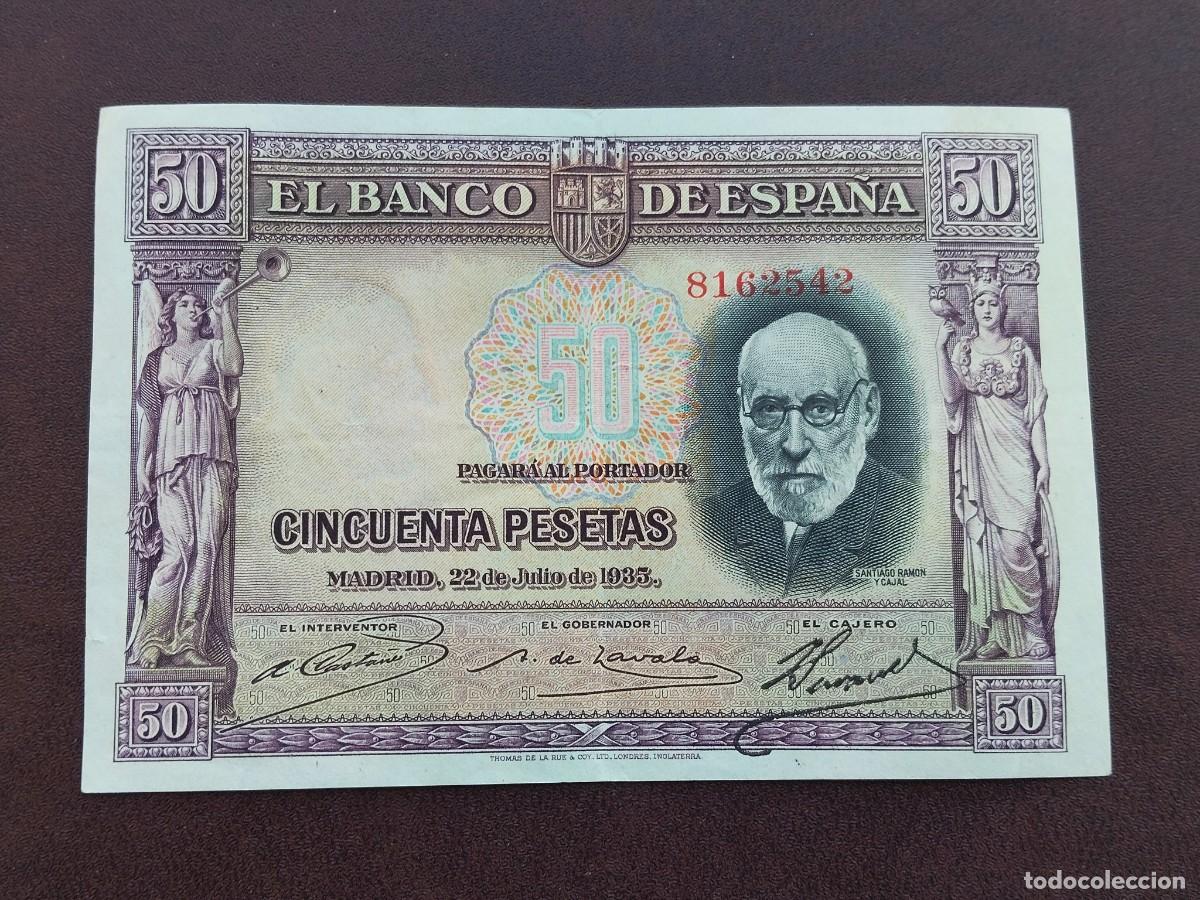Billetes espa&ntilde;oles: BILLETE DE 50 PESETAS DE RAMON Y CAJAL DEL A&Ntilde;O 1935.
