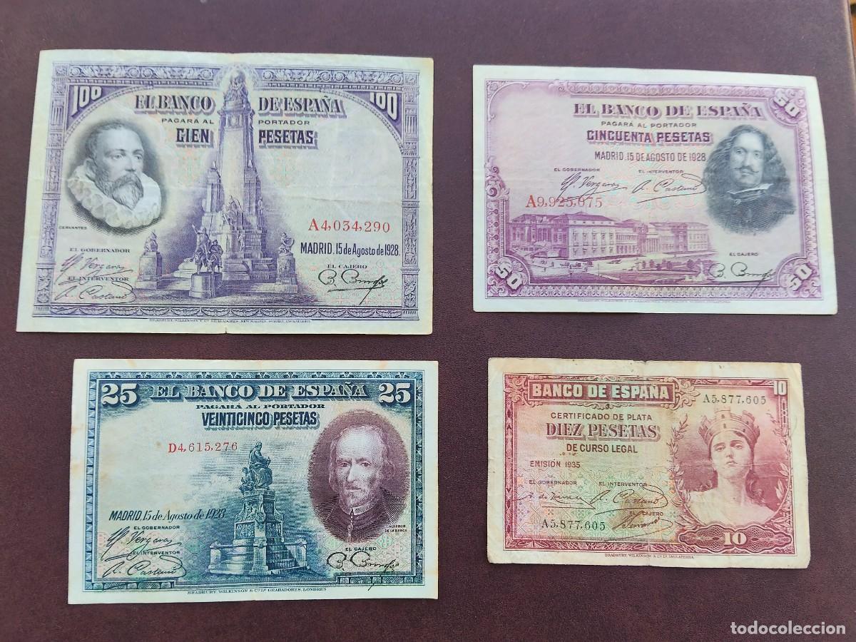 Billetes espa&ntilde;oles: LOTE DE 4 BILLETES DIFERENTES DE LA REPIBLICA ESPA&Ntilde;OLA. ORIGINALES%