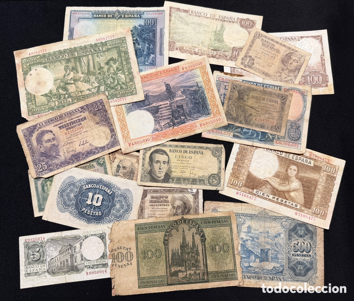 Billets espagnols: Lote 18 billetes espa&ntilde;oles