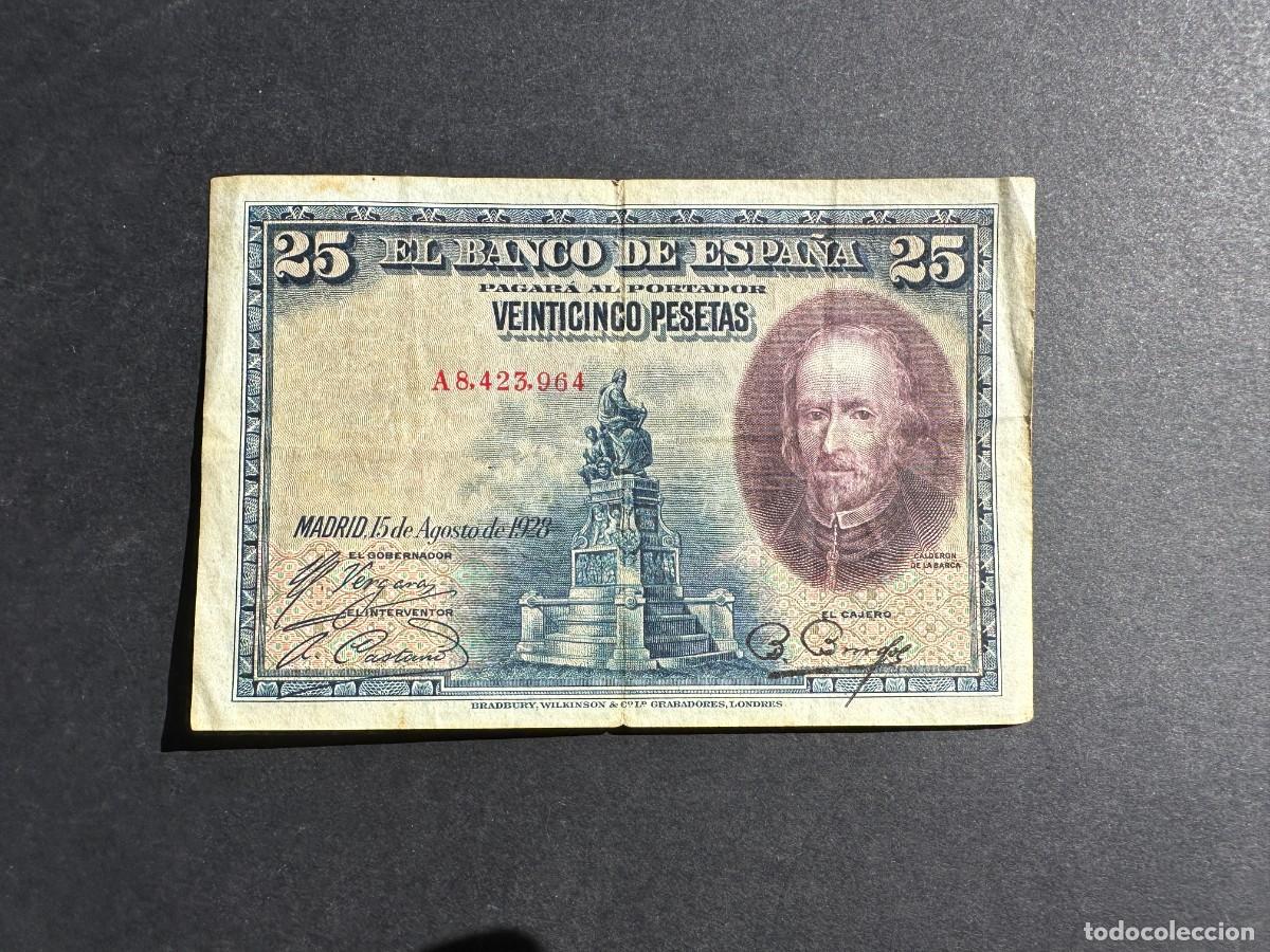 Billets espagnols: 25 PESETAS - 1928 - CALDERON DE LA BARCA - SIN SERIE
