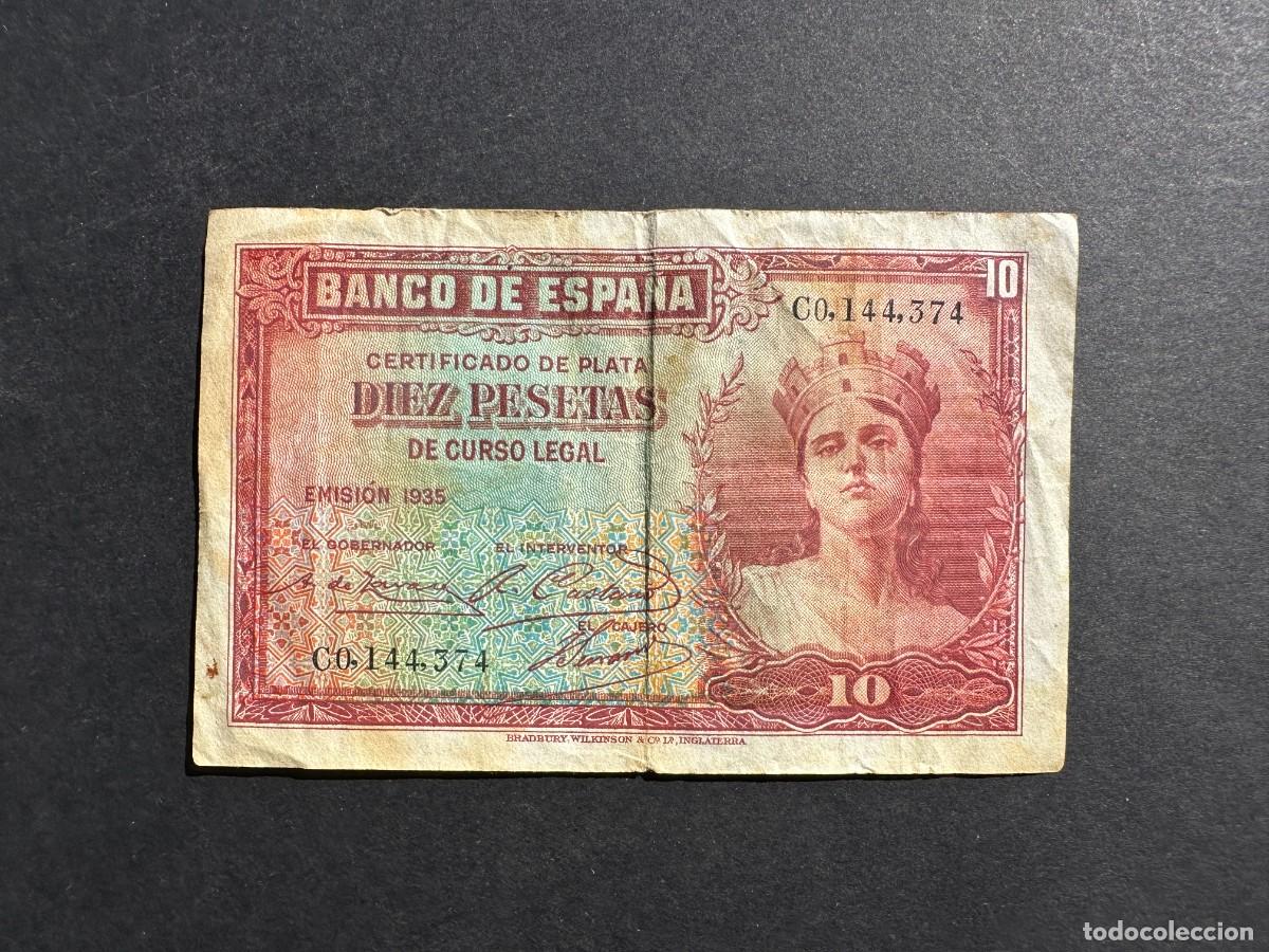 Spanish Banknotes: BILLETE Espa&ntilde;a - 10 Pesetas - 1935 - SERIE C