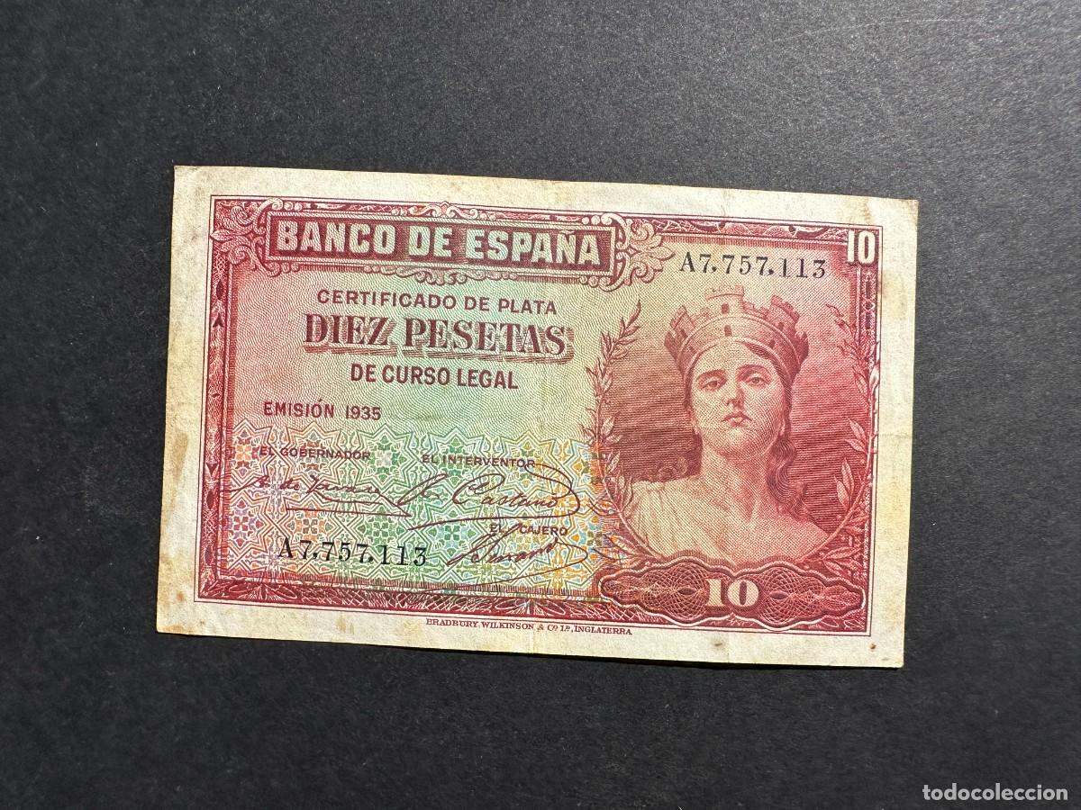 Spanish Banknotes: BILLETE Espa&ntilde;a - 10 Pesetas - 1935 - SERIE A