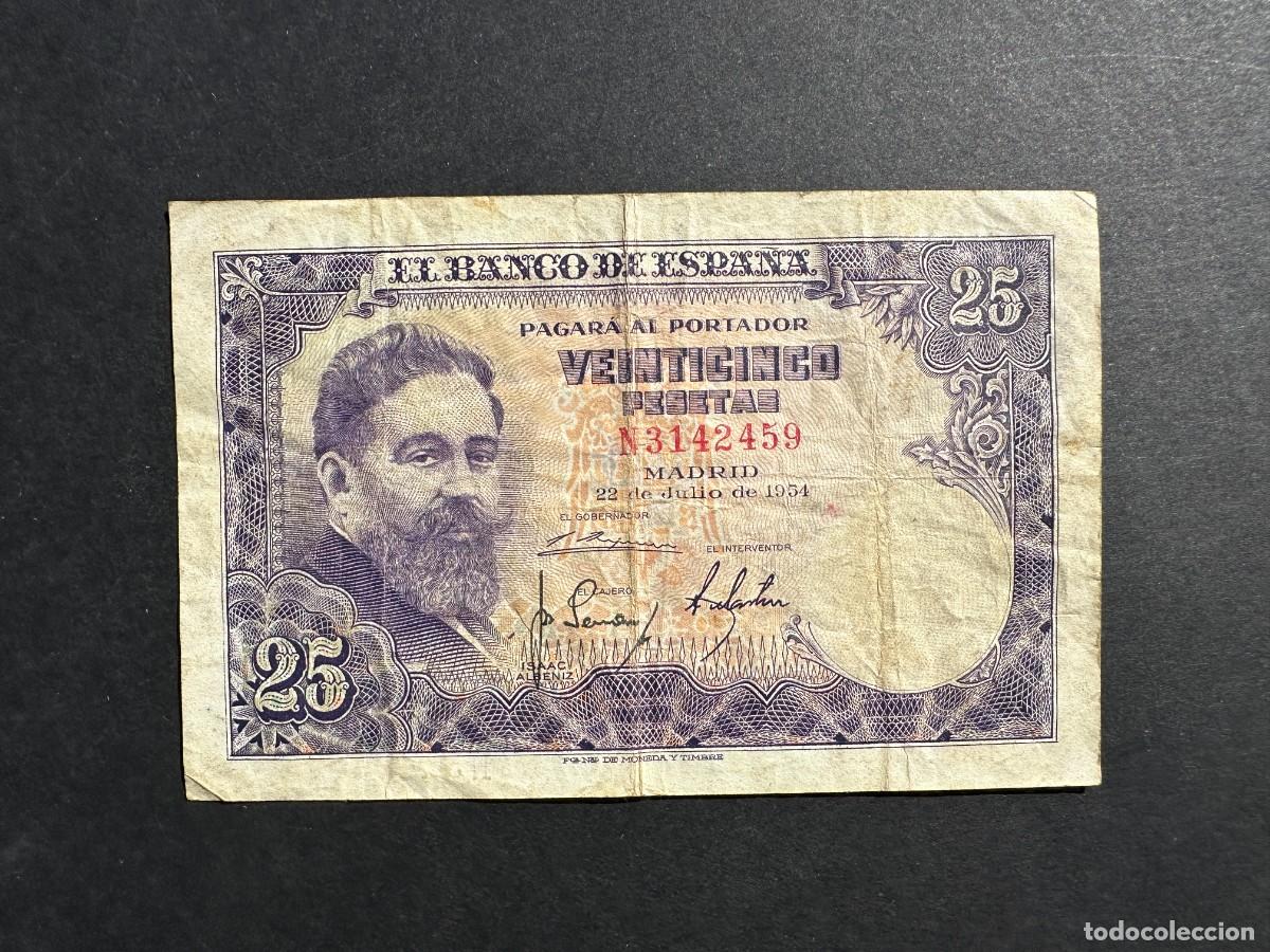 Billets espagnols: BILLETE Espa&ntilde;a - 25 Pesetas - 22 JULIO 1954 - SERIE N - ALBENIZ